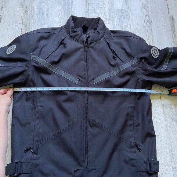 First Gear Mens Size Medium Rush Hypertex Motorcycle Jacket Black/Gray - Picture 10 of 12